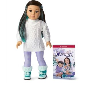 American Girl Corinne 2022 doll with 2 books and hand puppets
